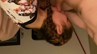 Blowjob in pigtails