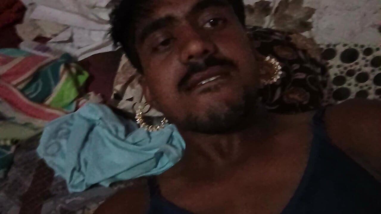 The man has a small and thick penis and is massaging it