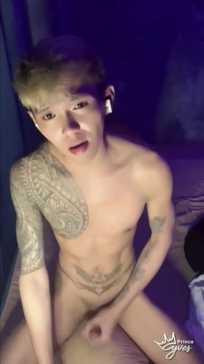 Filipino Inked Horny Twink Teasing and Masturbating Until He Cums