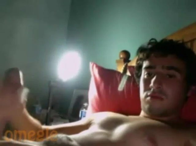 Horny young dude shoots a big cum load after masturbation