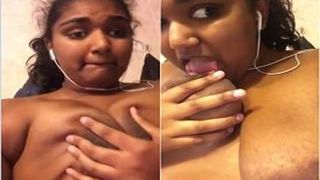 Indisch Desi mollig meisje heet vingerend orgasme selfie video