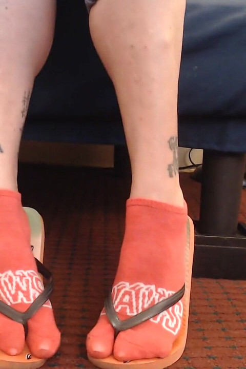 Watermelon Red Flipflops Red Ankle Socks