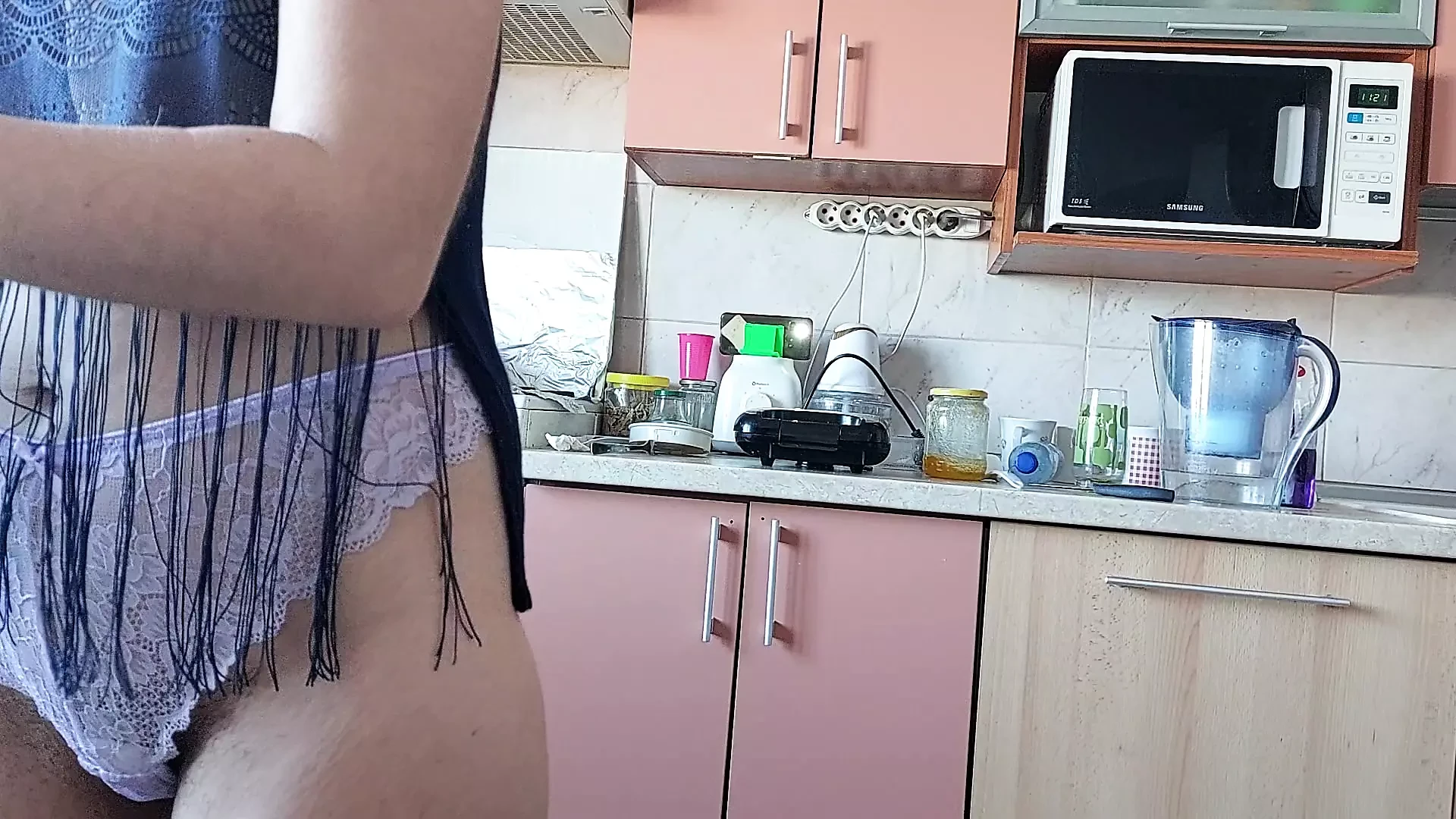 Latina hairy big tits. Sexy brunette tries on tights, hairy pussy, big ass, big tits. Amateur wife hairy pussy