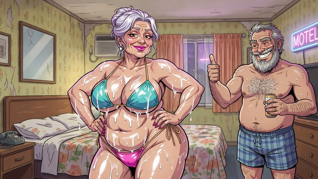 Old Couples in Motel Room Animations