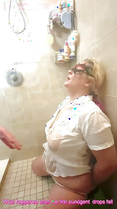 Sexy submissive pissed on