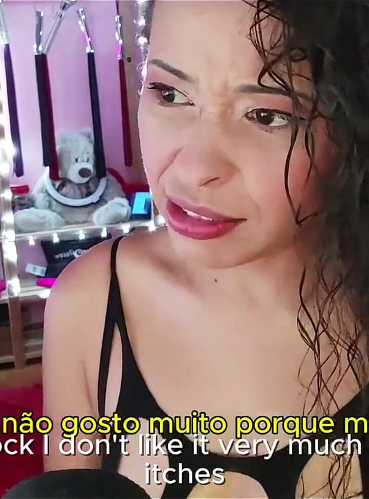 Hot Latina with Natural Body Trying to Suck Her Own Breast