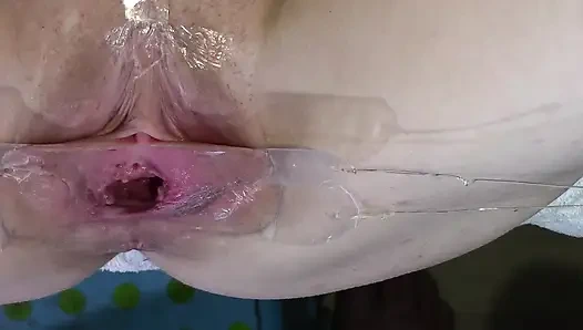 7 Very Close Spread Pussy Fucking with Dildo and Glass