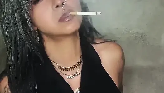 Silent Topless Smoke Seduction