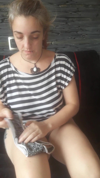Memorable moment from "rubbing my thongs to make my stepbrother smell them."