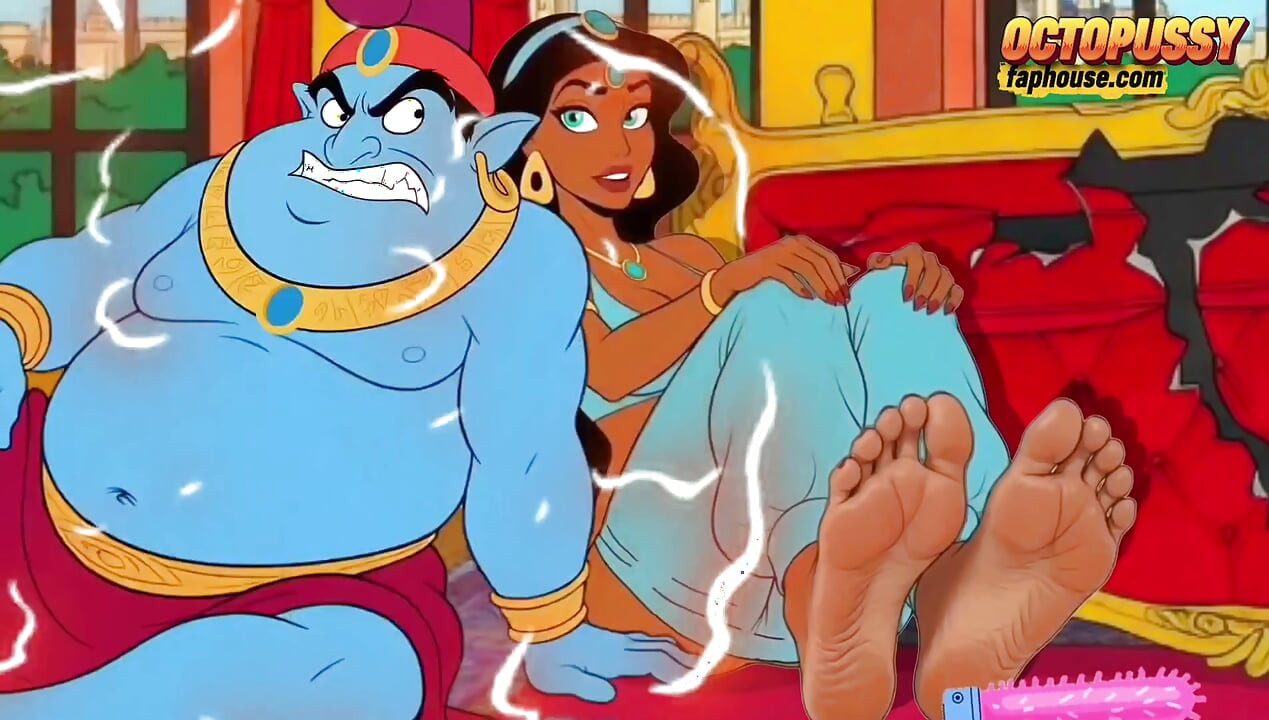 Futanari. Princesa Jazmín con una gran polla Serie Porno Aladdin.