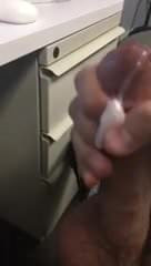 Guy cums at work