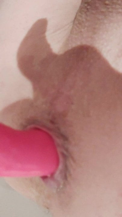 Fucking my ass with pink dildo