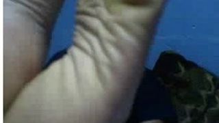 Straight guys feet on webcam #503