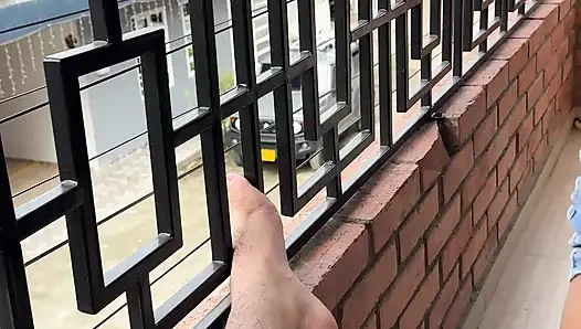 stepsister showing too much on the balcony, she likes me to put his cock in her until she makes her cum