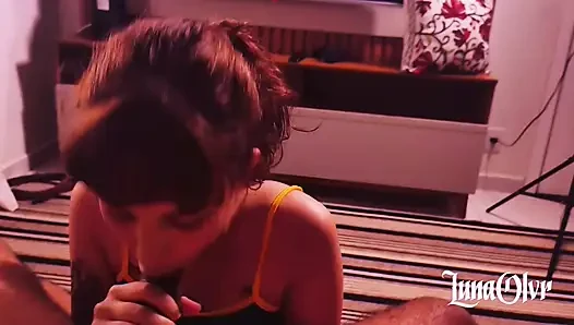 Novinha sits on the black man cock after the world cup game