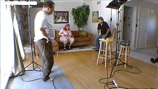 Gonzo BBW amateur lady DP gangbanged by lucky guys at home