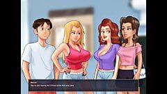Summertime saga: các cô gái đang mời chàng trai trong một bữa tiệc trên bãi biển - tập 199