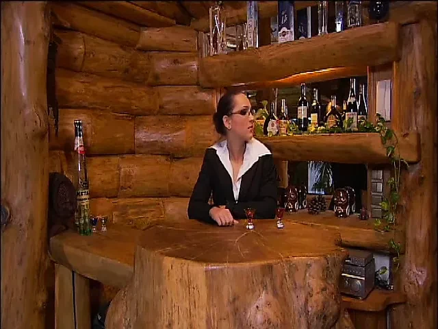 Brunette vixen joins two stepbrothers for a brew and sexy threesome