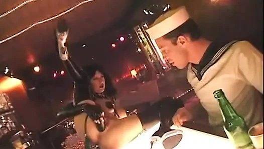 Threesome and one on one fuck in the bar with sailors. 2 scenes in 1