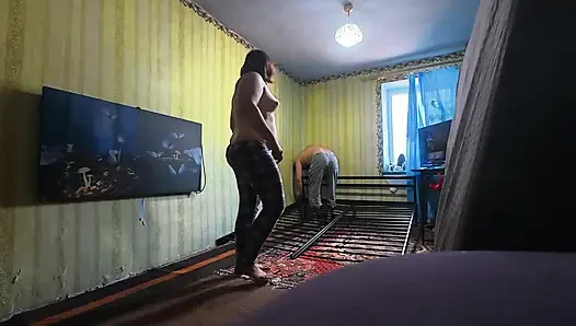 Behind the scenes, uncut. We're building a new sex bed