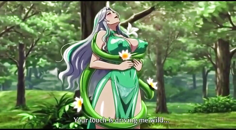 Las sensuales enredaderas de fantasía del bosque aprietan sus grandes tetas y caderas
