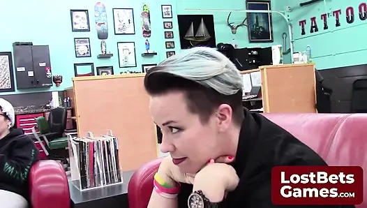 She stood nervously outside the tattoo parlor on her birthday