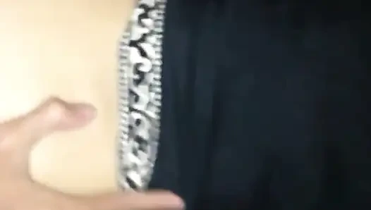 My big cock gets sucked and fucks a big tits girl in a hijab, and I cum on her face.
