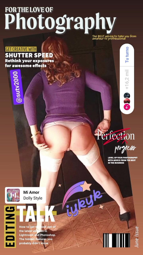 hello how are you I am Your crossdresser I am on cover cover magazine 1 😍 I am very slutty I really like cock and that they break my ass !!