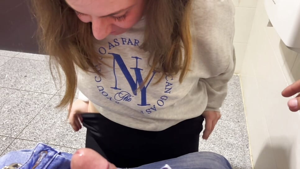 blonde gives blowjob and gets fucked in public