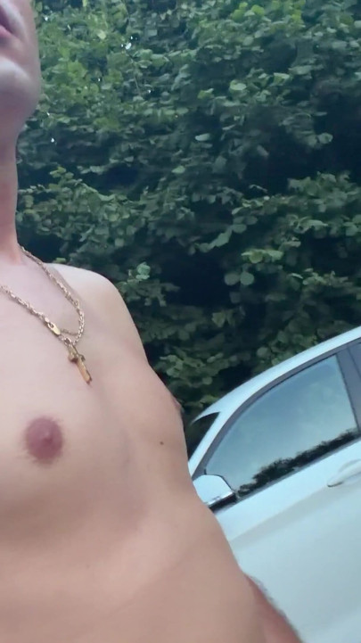 German boy jerks off naked outside and cums | Clip 1