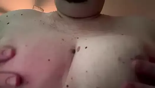 49 sissy rubs tits for daddy