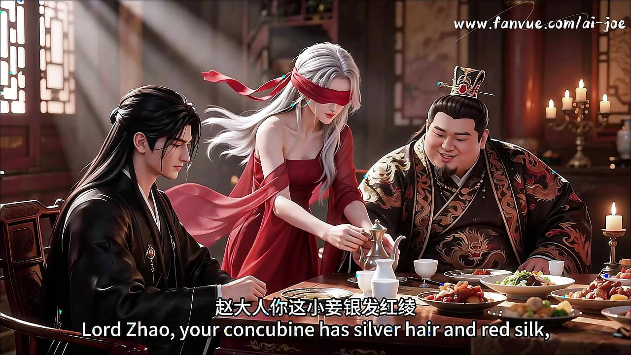 Cuckold Husband Watches Fat Bull Fuck His Blindfolded Red Concubine AI-generated