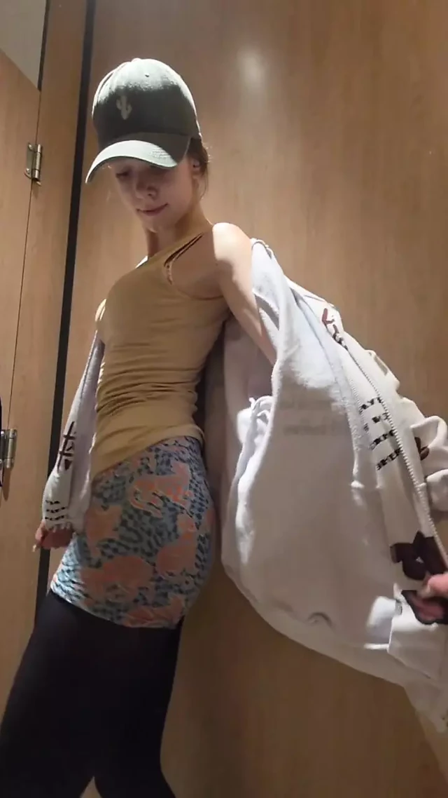 girl shows her ass in tights and panties