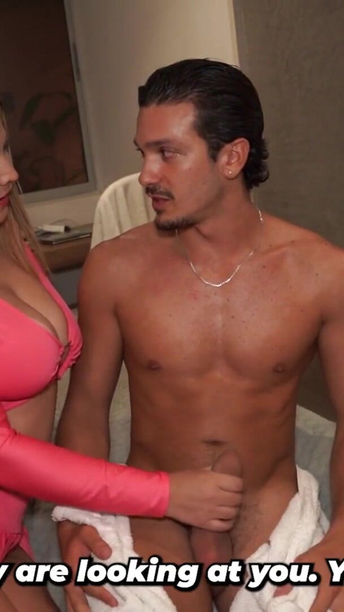 Busty stepmom secretly fucks her Italian stepson while her husband is away from home | Clip 1