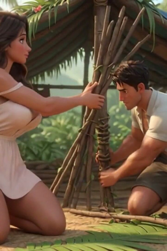 Shipwrecked Stepmom and Stepson Ignite Steamy Passion on a Tropical Island Paradise (ai Generated)