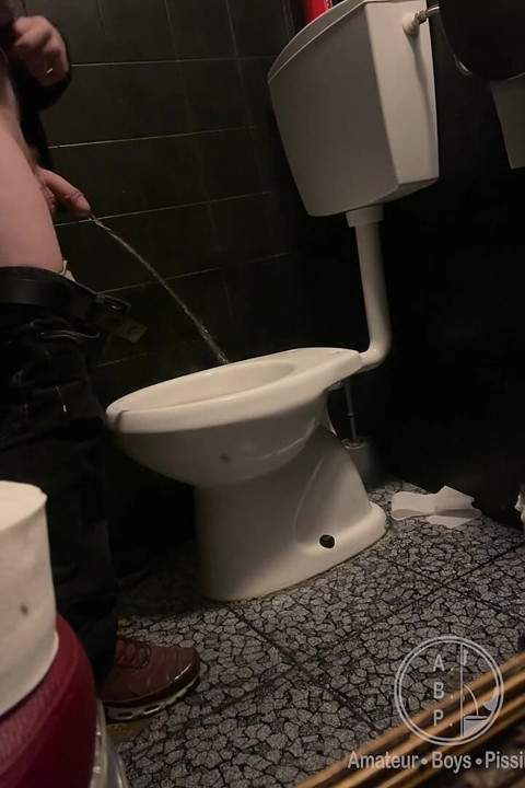 Amateur Straight Boy Caught Peeing in a Bar Restroom