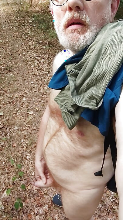 walking naked in the forest