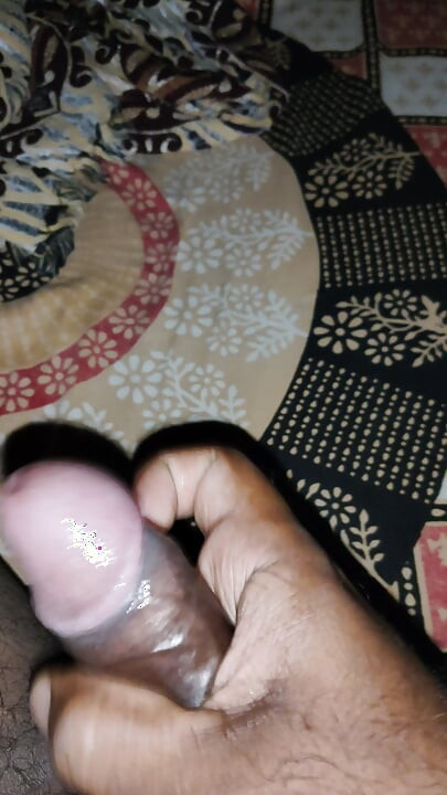Indian boy jerking his dick with oil