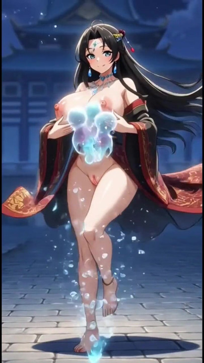 Japanese ninja girl dance in temple (Ai animation) | Clip 2
