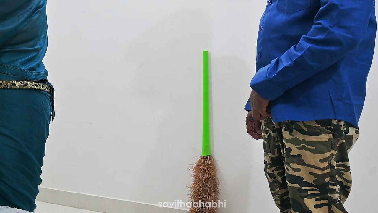 Jerking infront of maid and getting special handjob