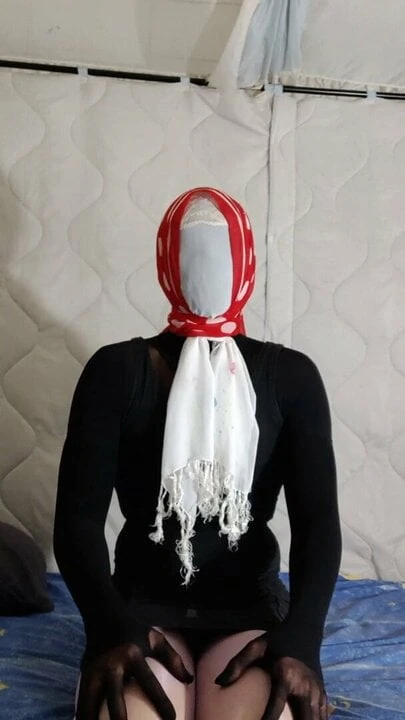 nylon doll with scarf mask