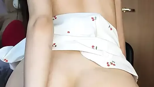Beautiful ass close-up riding the dildo
