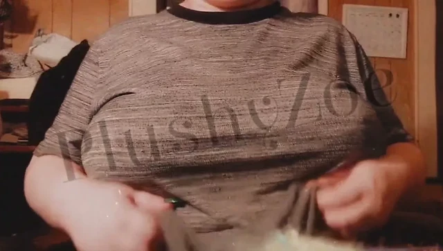 Milf does a quick boob drop then plays with her tits.