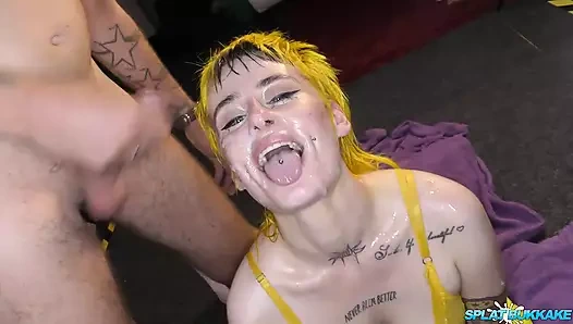 Lusty punk slut Lana Banana takes some excellent facials