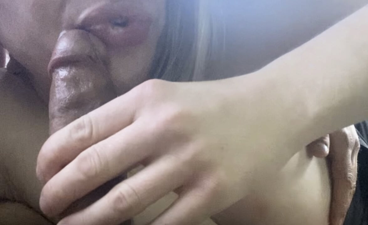 I suck the guy's dick, in his car. Public.