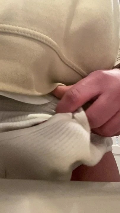 Pee in my White Brief Underwear sportslip pee with Hard cock