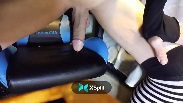Jerk off in college girl stockings with cumshot