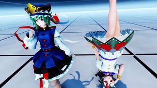 Mmd touhou - eikishiki &amp; seija (futa) - khiêu vũ và tình dục