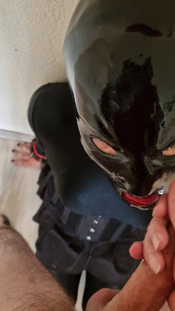 Latex Davine getting her face fucked