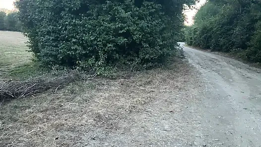 German boy jerks off naked outside and cums